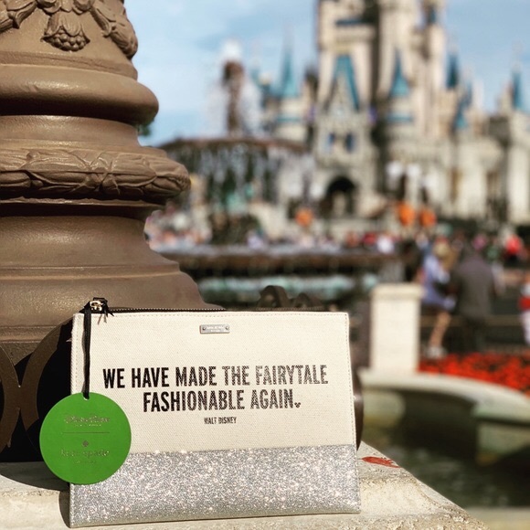 Kate Spade Disney Silver Glitter Clutch - Picture 2 of 5